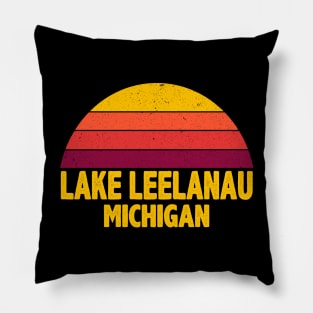 Vintage LAKE LEELANAU MICHIGAN Pillow