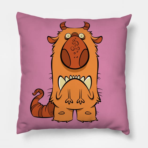 Big Nose Monster 2 Pillow by westinchurch