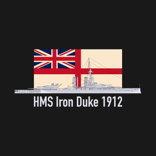 HMS Iron Duke 1912 British Battleship Navy Flag Diagram Gift T-Shirt