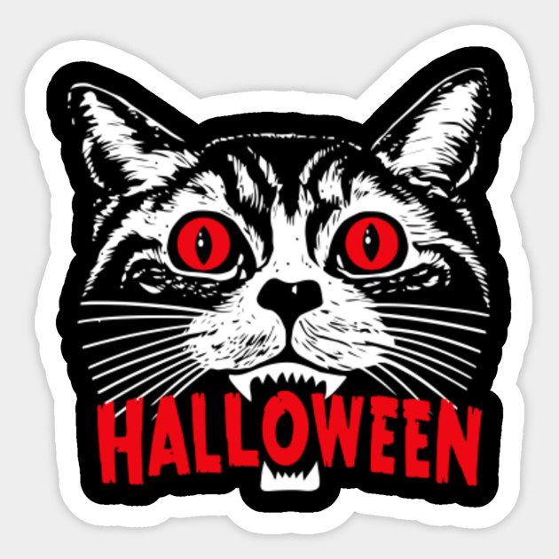 Satanic Cat Spooky Halloween Print Evil Gift For Cat Lover Black