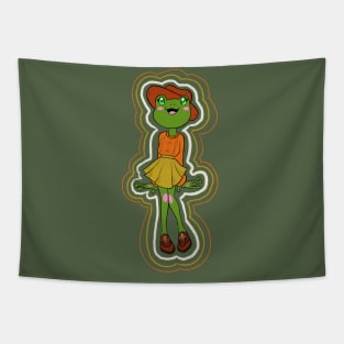 Fall Frog Lady Tapestry