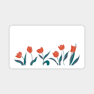 Stylized tulip flowers Magnet