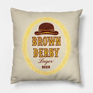 Brown Derby Retro Defunct Beer Pillow