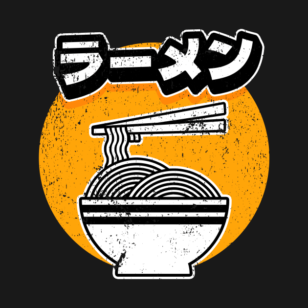 Distressed Minimal Aesthetic Japanese Ramen Noodles Bowl by alpha96