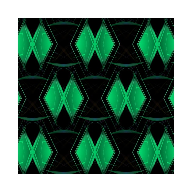green diamond shape repeating on black background by mister-john
