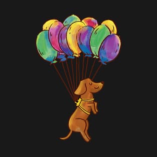 Dachshund Dog With Ballons T-Shirt