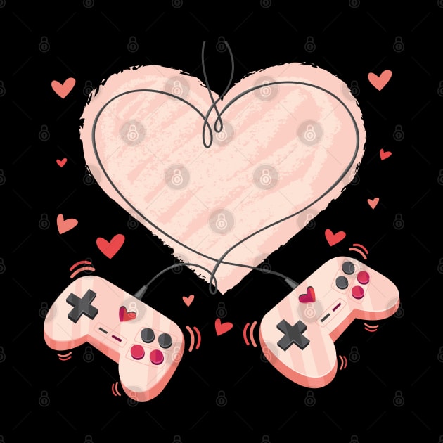 Video Gamer Valentines Day with Controllers Heart by aneisha