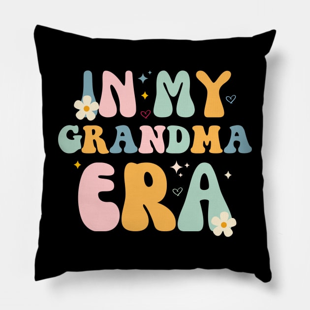 In My Grandma Era - Groovy Mother's Day Baby Announcement Pillow by retroparks