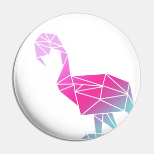 Geometric pink flamingo Pin