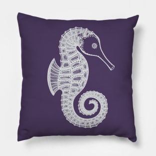 Seahorse Ink Art Design - cute sea animal Pillow