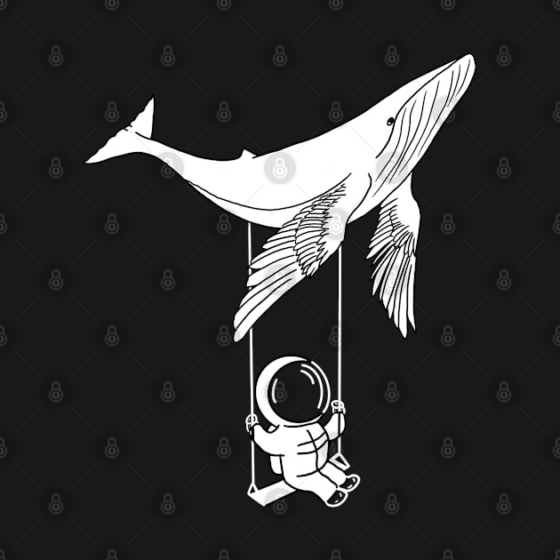 Humpback Whale with Astronaut by Carries Design 