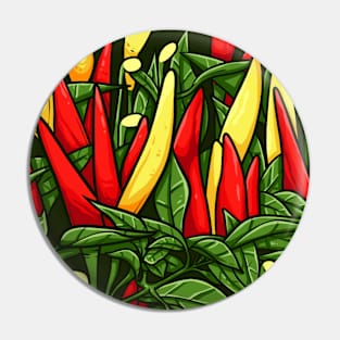 Vintage doodle illustration of Chilli plant Pin