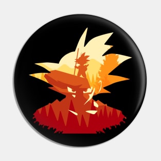 Beautiful Sunset Silhouette - The Son in the Red Forest Pin