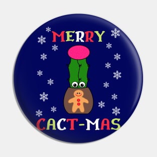 Merry Cact Mas - Hybrid Cactus In Gingerbread Man Pot Pin