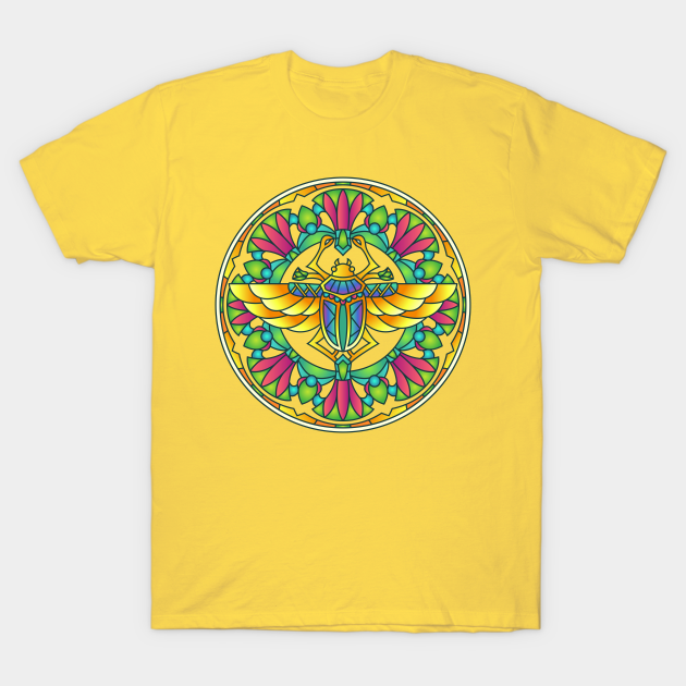 Discover Egyptian Symbol Scarab Mandala Style Design - Egyptian Symbol - T-Shirt