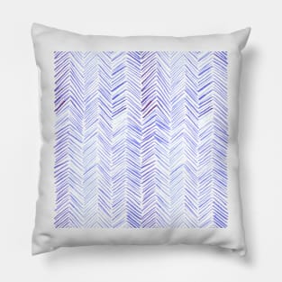 Watercolor Herringbone Pattern - Periwinkle Pillow