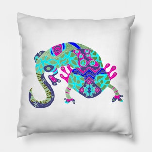 Mexican axolotl in ecopop madness Pillow