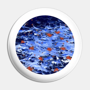 Firefly sea (red on blue) II (circle) Pin