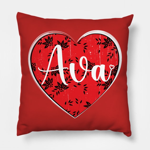 I Love Ava First Name I Heart Ava Pillow by ArticArtac