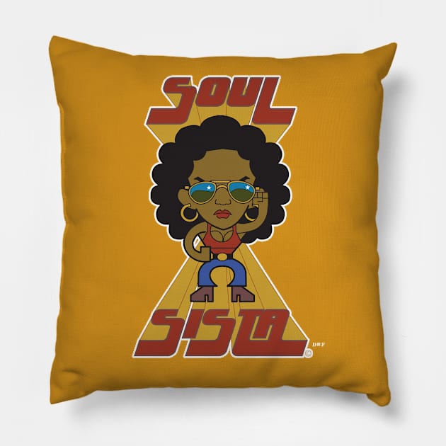 Soul Sista. Pillow by D.W. Frydendall