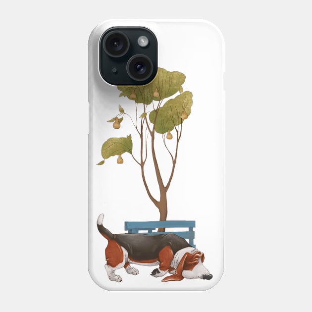 Wonderful day. Dog breed Basset Hound for a walk. Phone Case by kacia