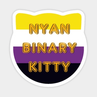 Nyanbinary Kitty Nonbinary Flag With Cat Ears Design Magnet