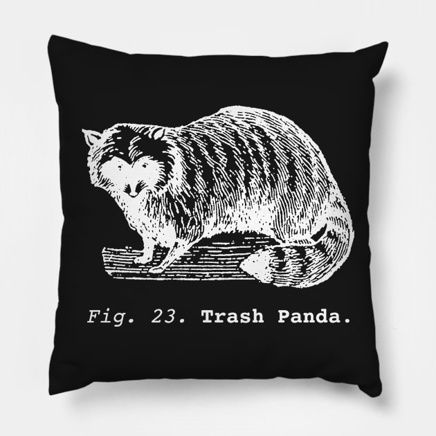 Trash Panda / Science Raccoon / white edition. Pillow by winterwinter