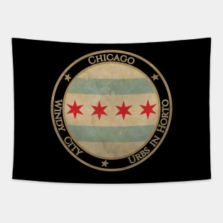 Vintage Chicago USA United States of America American Illinois State Flag Tapestry