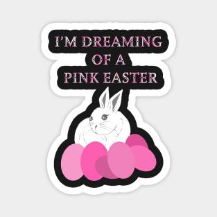 Pink Easter eggs and pink Easter Bunny Magnet