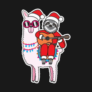 Sloth Santa Llama T-Shirt