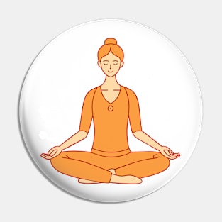 Inner Peace Meditation Girl Pin