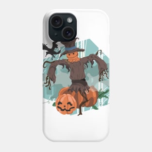 Pumpkin and scarecrow - Halloween design Phone Case