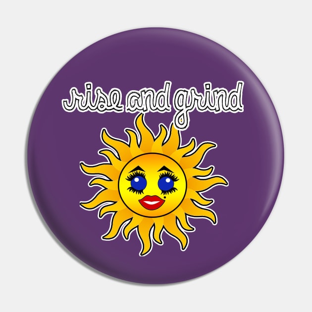 Rise and Grind Kawaii Sun Pin by artbyomega