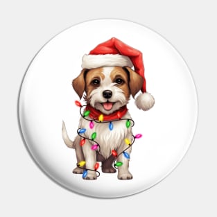 Christmas Jack Russell Terrier Pin