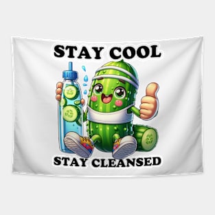 Cucumber Hydration Hero - Stay Cool, Stay Cleansed Shirt Tapestry