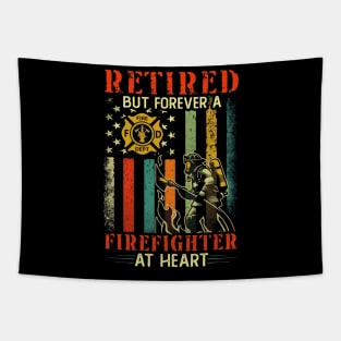 Retired But Forever A Firefighter At Heart Retro Vintage Tapestry