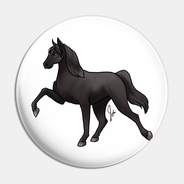 Horse - Tennessee Walker - Black Pin by Jen's Dogs Custom Gifts and Designs