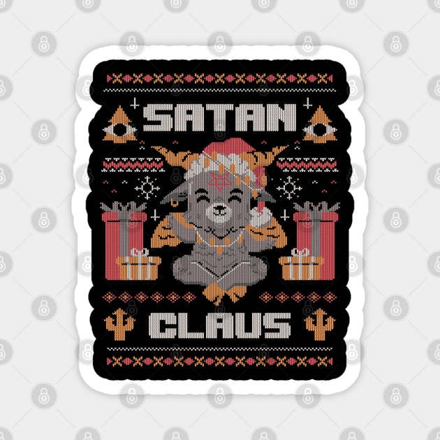 Satan Claus  - Funny Baphomet Ugly Christmas Gift Magnet by eduely