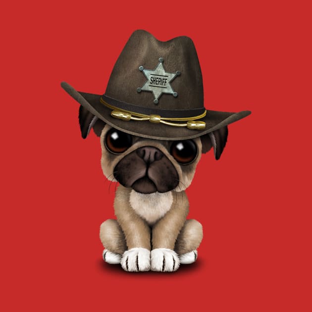 Cute Pug Puppy Dog Sheriff by jeffbartels