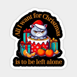 Grumpy Christmas Cat. Christmas Cat 2024 Magnet