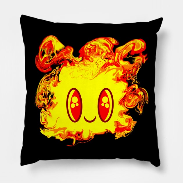 Smiling Baby Flame Pillow by RD Doodles