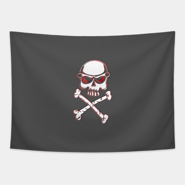 No Passage Skull Crossbones Danger Warning Hazard Bones Risk Tapestry by 4rpixs