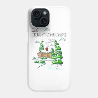 Christmas Log Cabin Winter Scene Gift V2 Phone Case