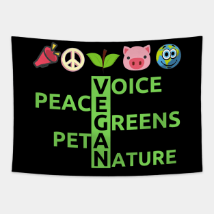 Vegan inspirational quote design Tapestry