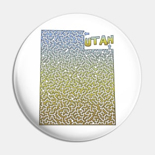 Utah State Outline Maze & Labyrinth Pin