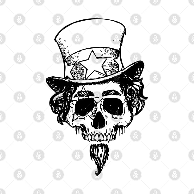 Skull with hat and goatee by Norzeatic