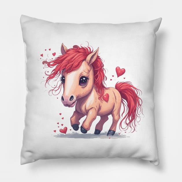 Minimal Cute Baby Horse Pillow by Imagination Gallery