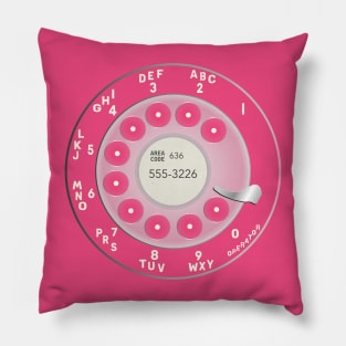 Pink Retro Rotary Phone Dial Pillow