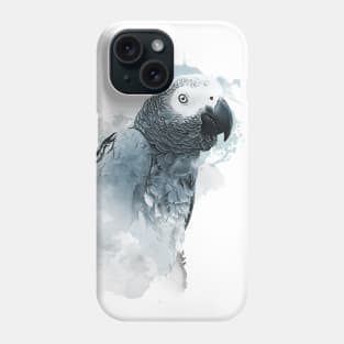 Aquarell Splatter African Grey Parrot Phone Case