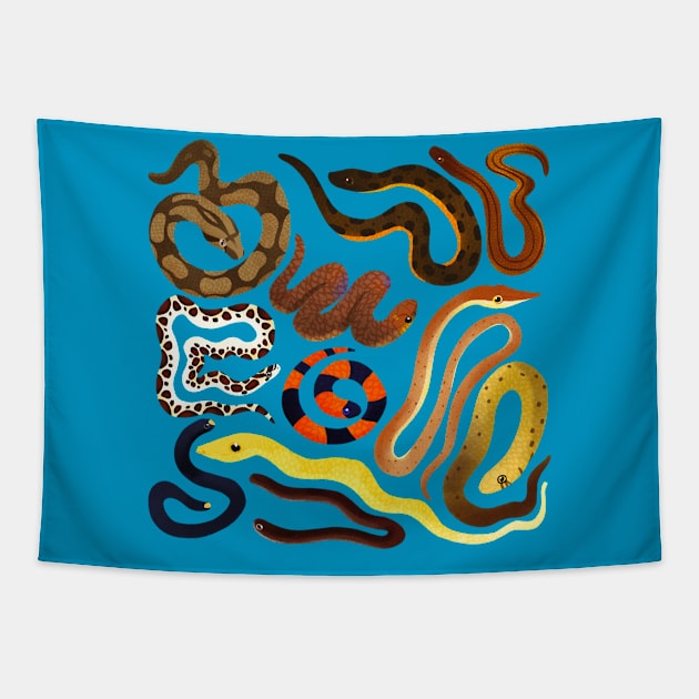 Roatán’s Snakes Tapestry by JenChibi